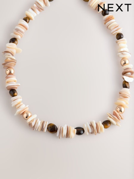 Neutral Shell Beaded Necklace (AN4102) | £15