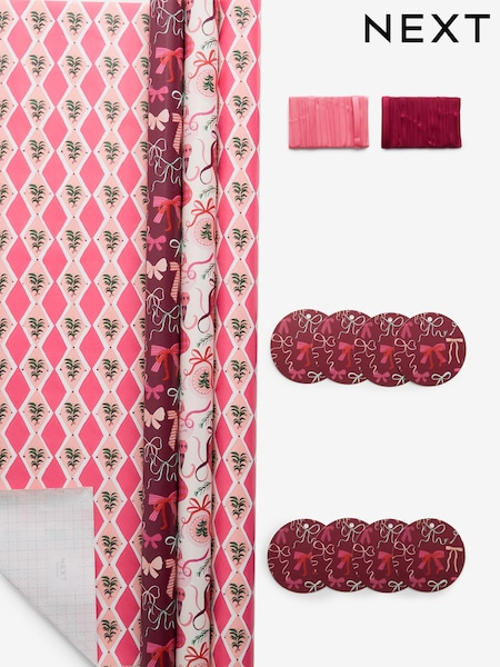 Pink Nutcrackers Set of 3, 3m Christmas Wrapping Papers (AN4341) | £8