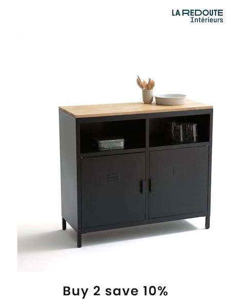 La Redoute Intérieurs Black Hiba 2-Door, 2-Compartment Kitchen Cabinet (AN4377) | £335
