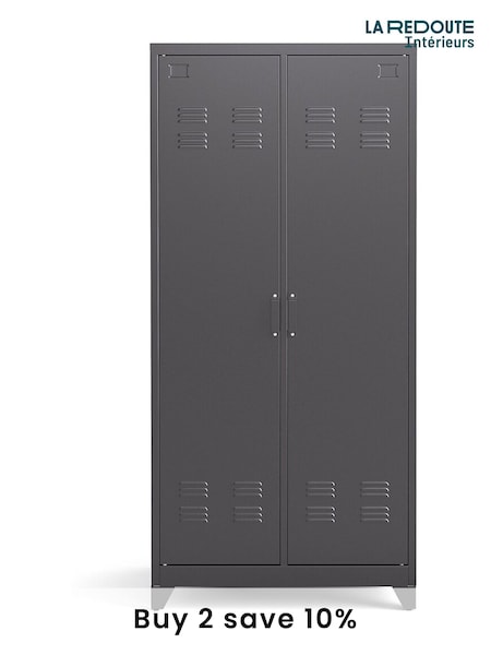 La Redoute Intérieurs Grey Hiba 2-Door Metal Cabinet (AN4381) | £355