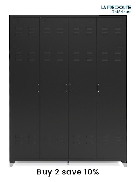 La Redoute Intérieurs Black Hiba 4-Door Steel Cabinet (AN4389) | £635