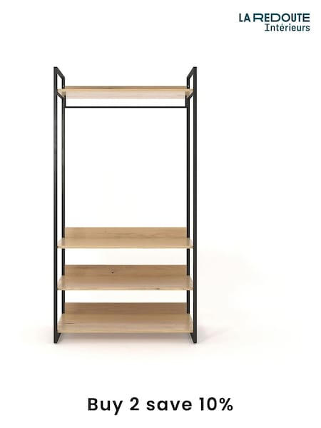 La Redoute Intérieurs Wood Metal Hiba Wide Modular Wardrobe Unit with 3 Shelves  1 Rail (AN4400) | £410