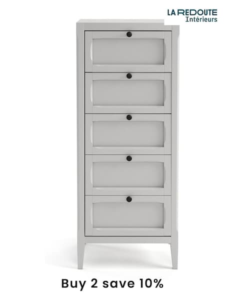 La Redoute Intérieurs Light Grey Eugenie 5-Drawer Tallboy (AN4404) | £280