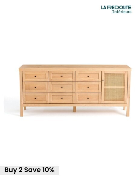 La Redoute Natural Gabin Solid Pine & Cane Apothecary Unit (AN4413) | £750