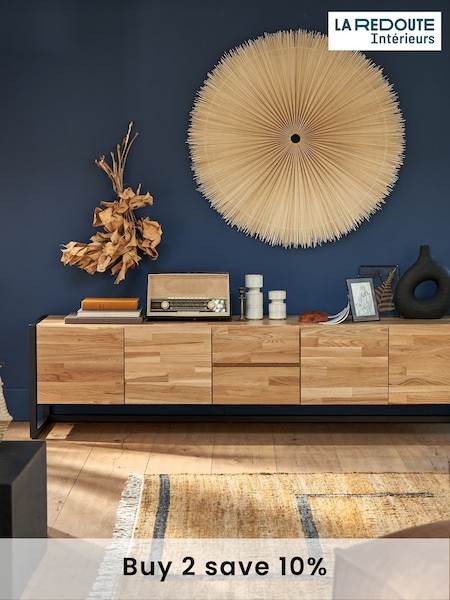 La Redoute Intérieurs Oak Hiba 200cm Solid Metal HiFi TV Cabinet (AN4423) | £710