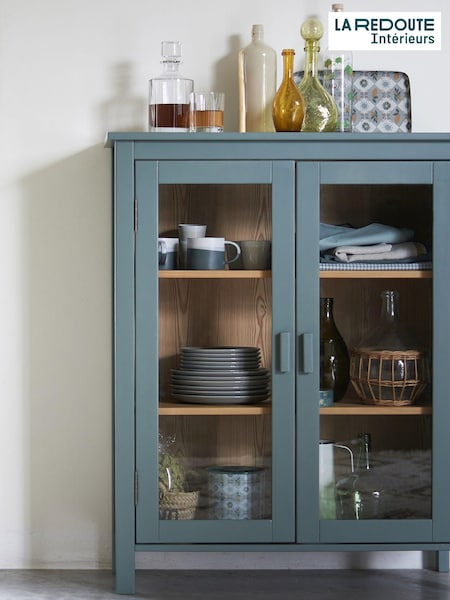 La Redoute Intérieurs Green Alvina Solid Pine Low China Cabinet (AN4438) | £335