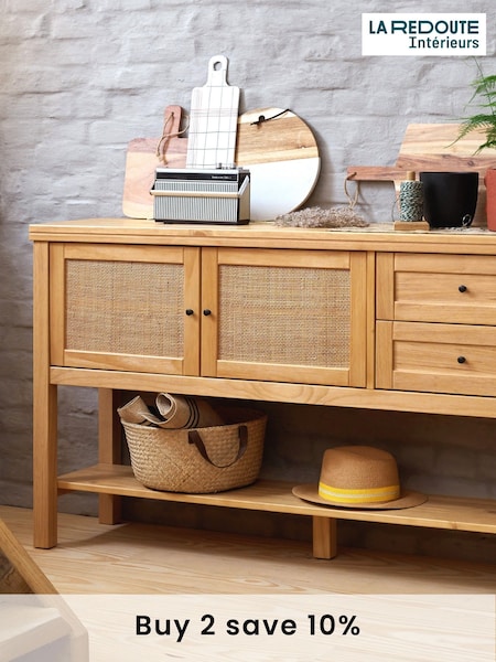 La Redoute Intérieurs Natural Gabin Pine & Rattan Sideboard (AN4446) | £360