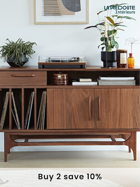 La Redoute Intérieurs Walnut Larsen Vinyl Storage Cabinet (AN4448) | £750