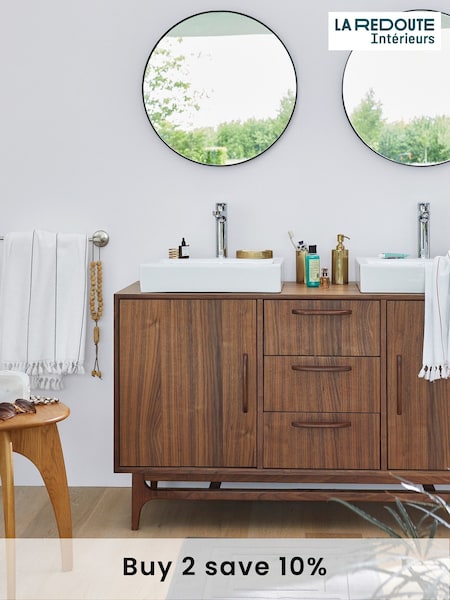 La Redoute Intérieurs Walnut Larsen Veneer Bathroom Vanity Unit (AN4458) | £1,200