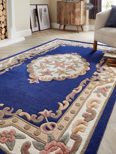 Origin Rug Collection. Blue Shensi Wool Rug (AN4468) | £55 - £265