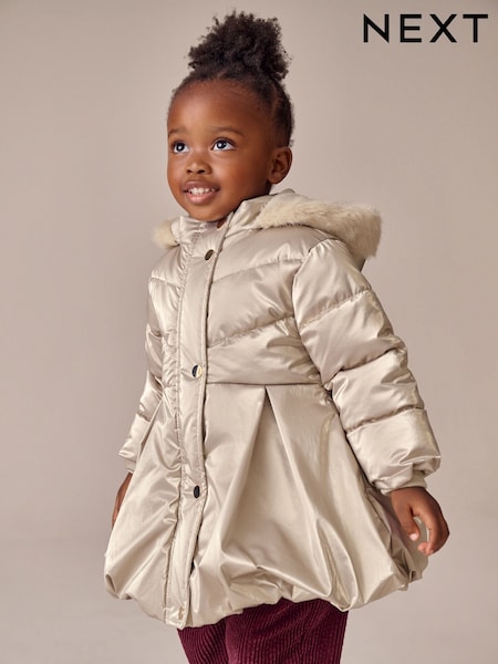 Gold Shower Resistant Skirted Padded Coat (3mths-7yrs) (AN4612) | £33 - £37
