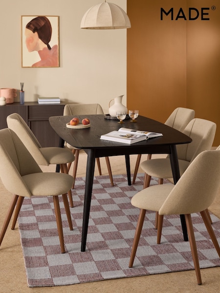 MADE.COM Black Stain Oak Deauville Rectangular 6 to 8 Seater Extending Dining Table (AN4634) | £649
