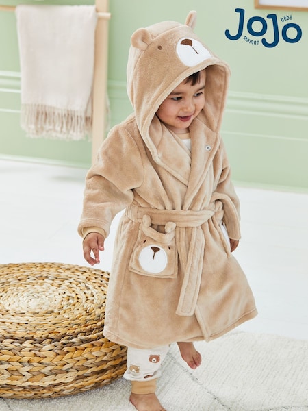 JoJo Maman Bébé Neutral Bear Personalised Bear Dressing Gown (AN4636) | £30