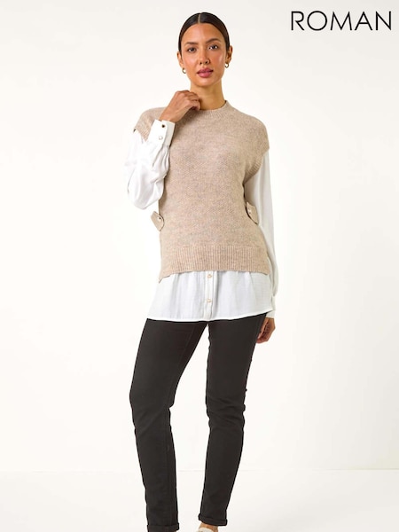 Roman Natural Contrast 2 In 1 Knit Jumper (AN4684) | £42