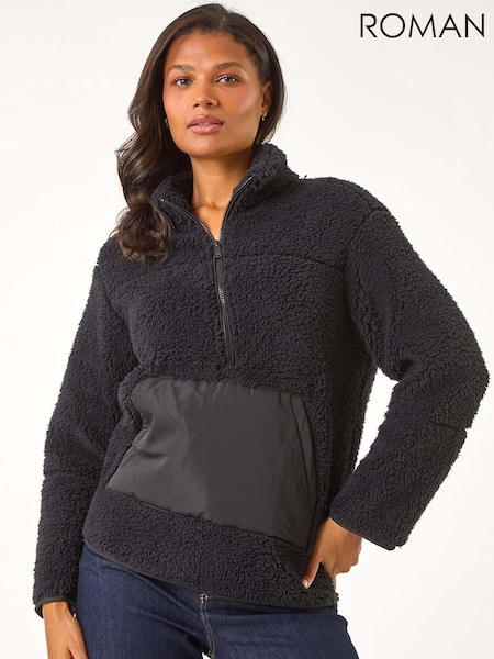 Roman Black Half Zip Fleece Jacket (AN4758) | £44