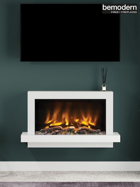 Be Modern Ash White Huxton Wall Mounted 41inch Electric Fire (AN4793) | £1,286