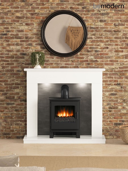 Be Modern Grey Micro Marble Allensford Inglenook with Undermantel Lighting (AN4807) | £855