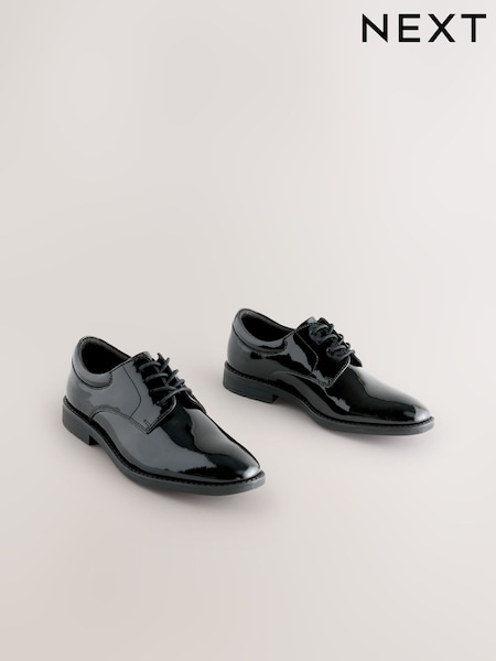 Black Patent Leather Lace Up Shoes (AN4830) | £34 - £44