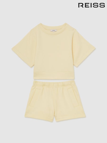 Reiss Lemon Meg Cotton-Blend Sweatshirt And Shorts Set (AN4965) | £34