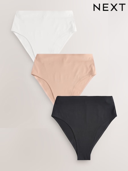 Black High Rise High Leg Stoma No VPL Knickers 3 Pack (AN5066) | £19