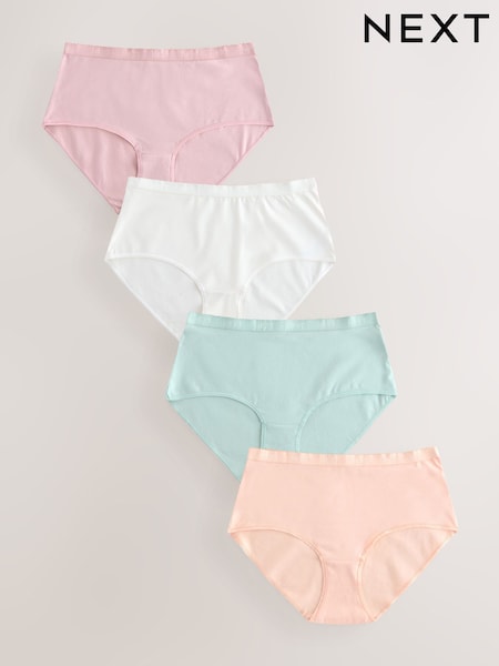 Pastel Scallop Logo Midi Cotton Logo Knickers 4 Pack (AN5068) | £17