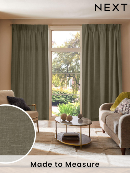 Olive Green Nikki Made to Measure Curtains (AN5197) | £109