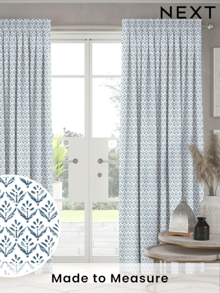 Midnight Blue Res Made to Measure Curtains (AN5199) | £100