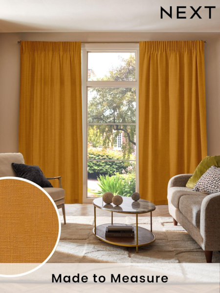 Ochre Yellow Nikki Made to Measure Curtains (AN5203) | £109