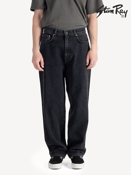 Stan Ray Black Tapered Fit Washed Taper 5 Loose Jeans (AN5215) | £95