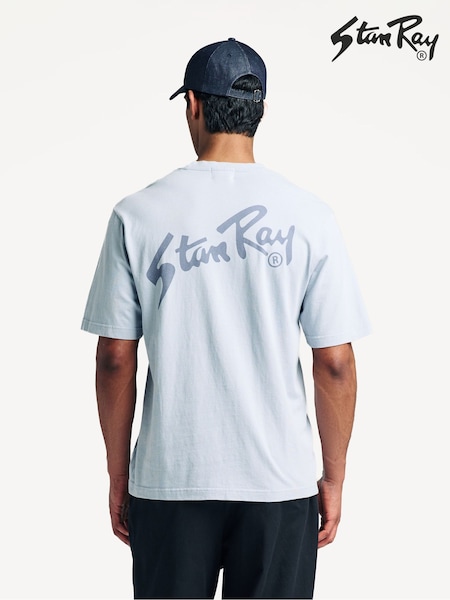 Stan Ray Blue OG Logo Cotton T-Shirt (AN5221) | £35