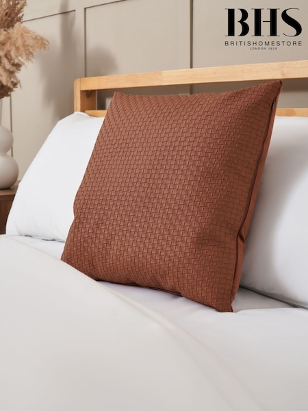 BHS Teracotta PU Weave Design Cushion (AN5277) | £16