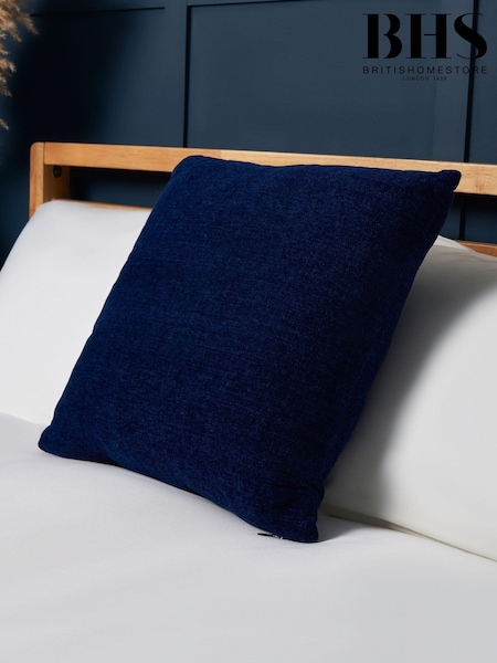 BHS Navy Chenille Cushion (AN5283) | £16