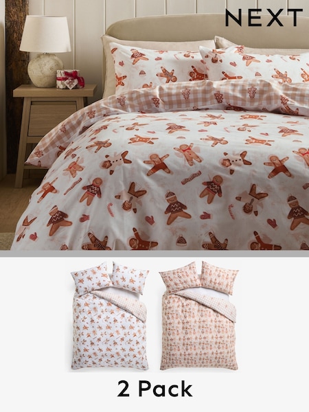 Christmas Gingerbread Reversible Duvet Duvet Cover and Pillowcase Set (AN5339) | £27 - £59