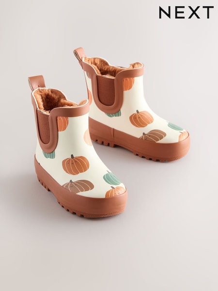 Orange Pumpkin Halloween Ankle Wellies (AN5493) | £0