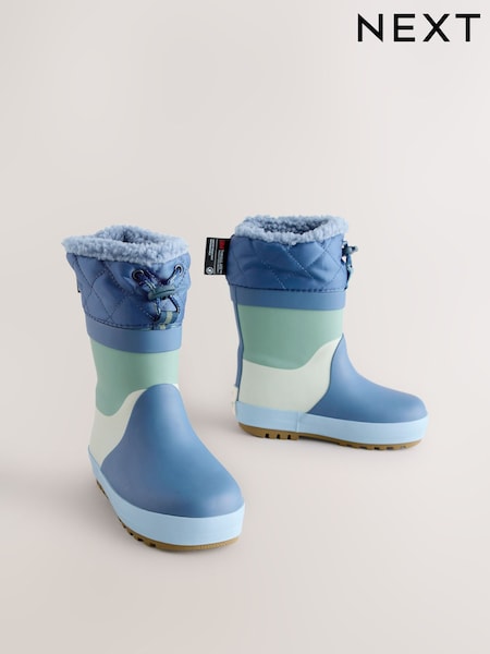 Blue Colourblock Thermal Thinsulate™ Lined Cuff Wellies (AN5496) | £17 - £20