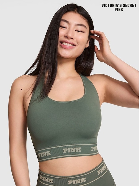 Victoria's Secret PINK Faded Sage Green Reversible Sports Bra (AN5524) | £25