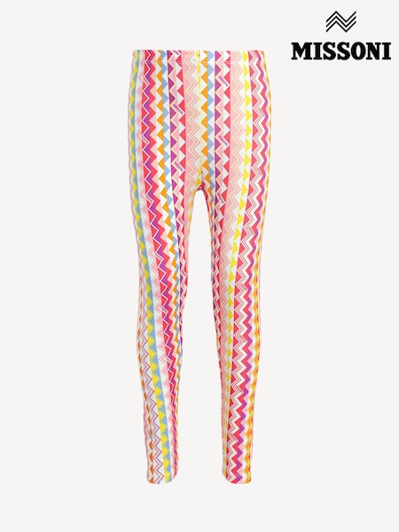 Missoni Pink Zig Zag Print Logo Leggings (AN5550) | £83 - £91