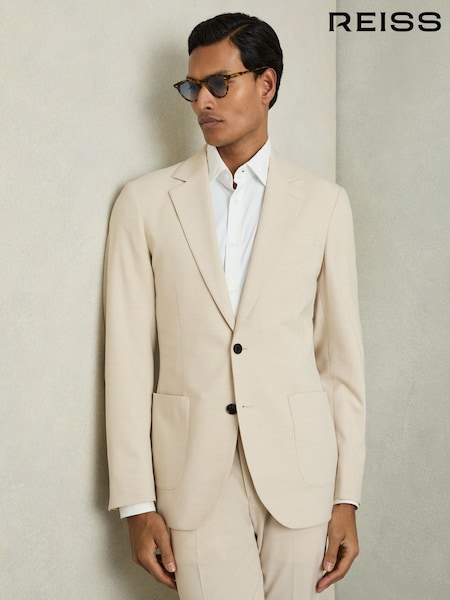 Reiss Stone Found Single-Breasted Stretch Suit Blazer Slim-Fit (AN5555) | £248