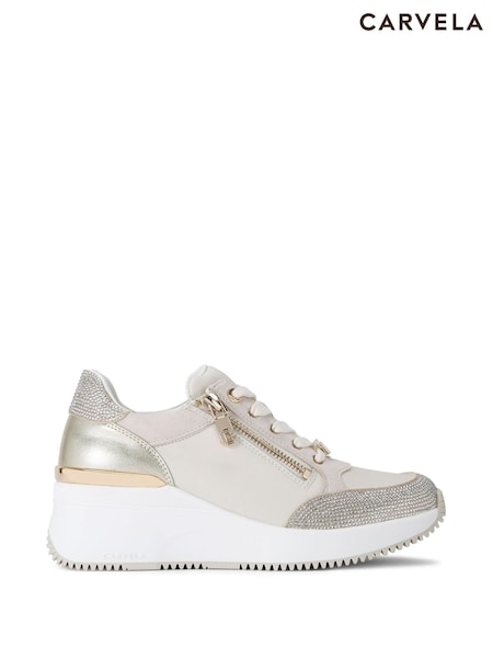 Carvela Skyline Wedge White Sneakers (AN5582) | £149