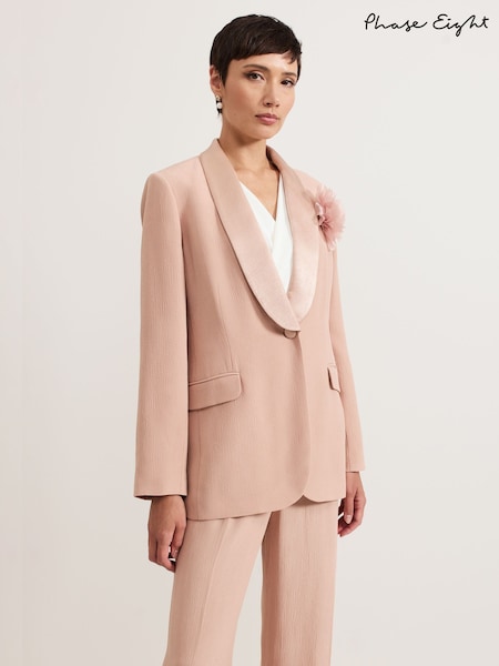 Phase Eight Pink Jorja Peach Textured Suit Jacket (AN5621) | £179