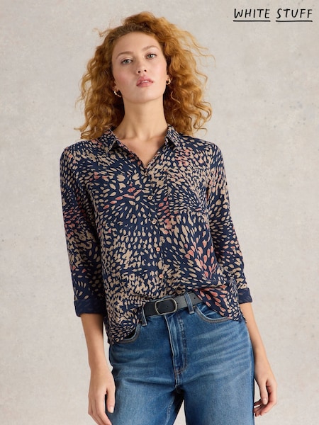 White Stuff Blue Sophie Cotton Shirt (AN5645) | £49