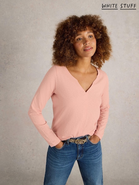 White Stuff Pink Nelly 100% Cotton T-Shirt (AN5665) | £25