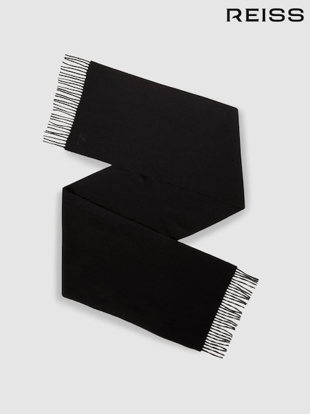 Reiss Black Picton Wool and Cashmere Scarf (AN5803) | £58
