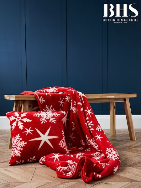 BHS Red Snowflake Throw (AN5819) | £18