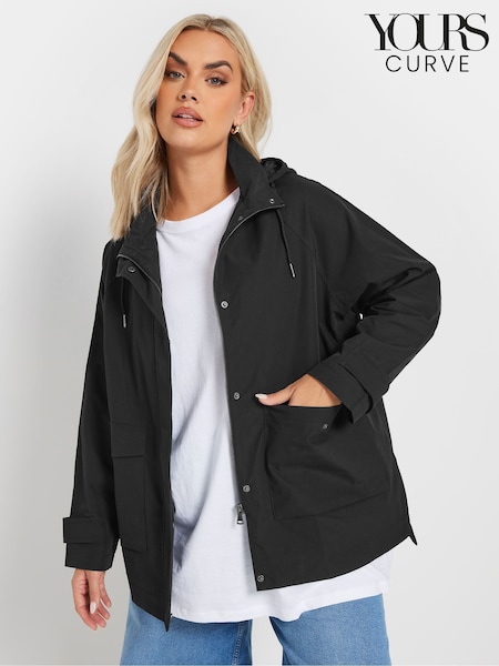 Yours Curve Black Raglan Lightweight Jacket (AN6246) | £41