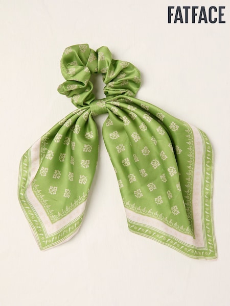 FatFace Green Printed Tie Scrunchie (AN6262) | £10.50