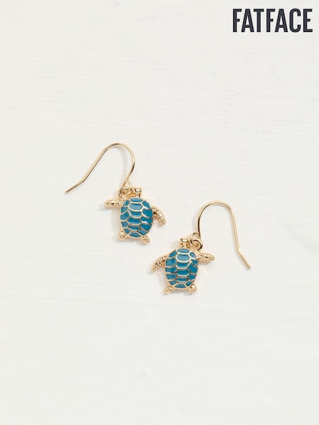 FatFace Teal Blue Turtle Drop Earrings (AN6266) | £10.50