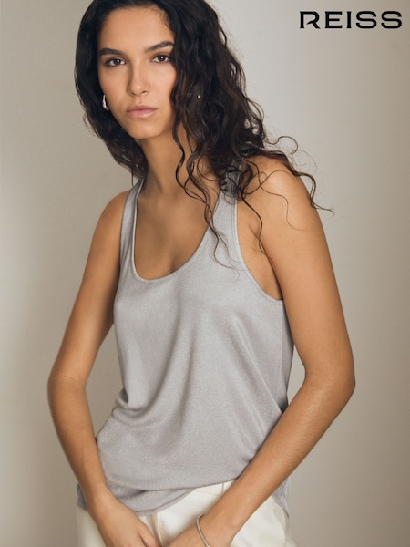 Reiss Silver Branden Atelier Scoop-Neck Vest (AN6317) | £135