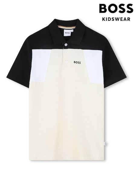 BOSS Natural Colour Block Short Sleeve Polo Shirt (AN6340) | £85