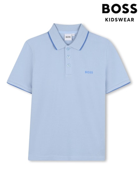 BOSS Blue Logo Short Sleeve Pique Polo Shirt (AN6358) | £59